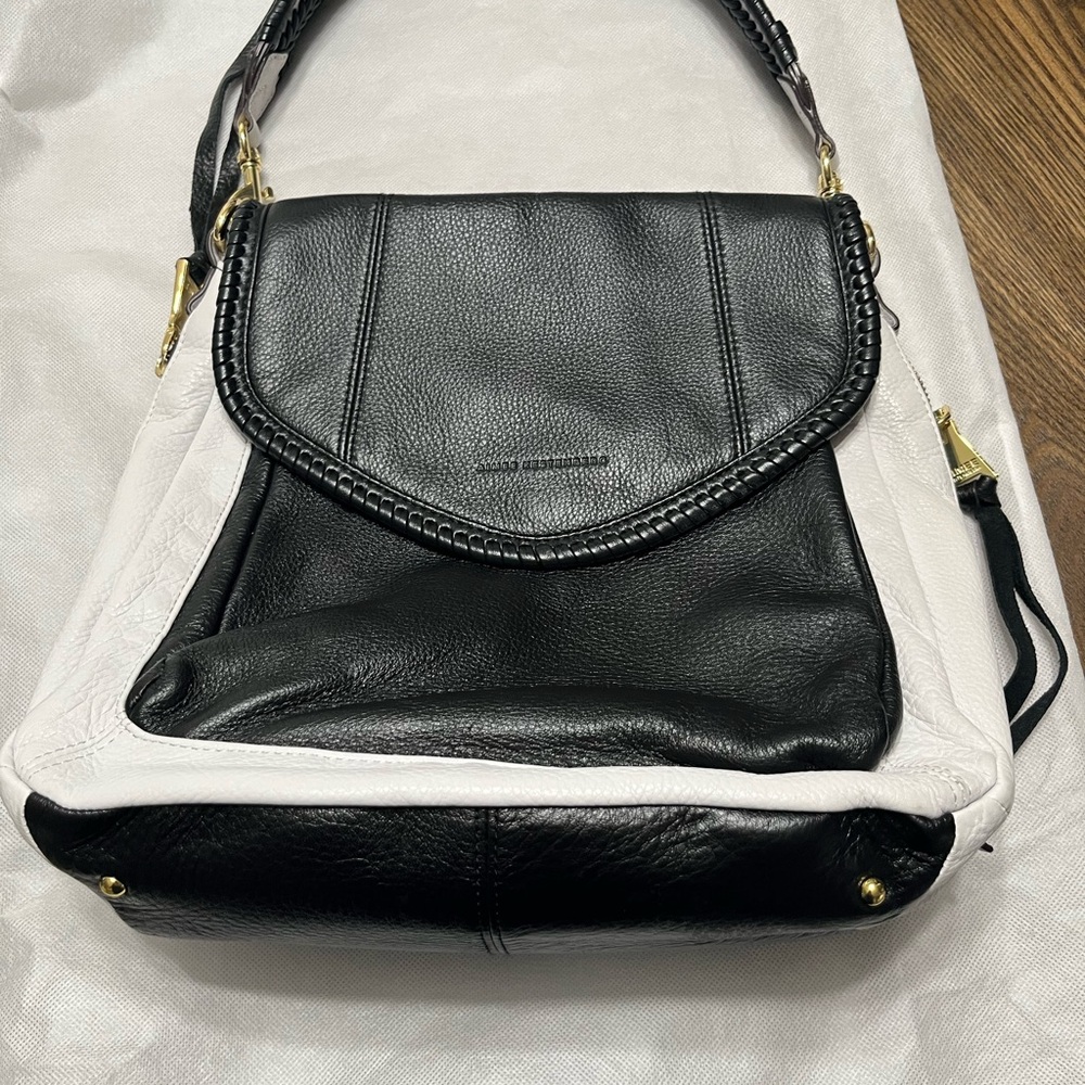 Aimee Kestenberg Black and White Shoulder Bag with dust bag.